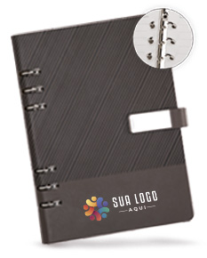 CADERNO FICHÁRIO COURO SINTÉTICO