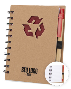 CADERNO ECOLÓGICO COM CANETA