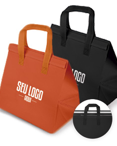 Bolsa térmica de 25x26,5cm em metal com fechadura e alça de transporte, ideal para proteger objetos pessoais ou alimentos com segurança.