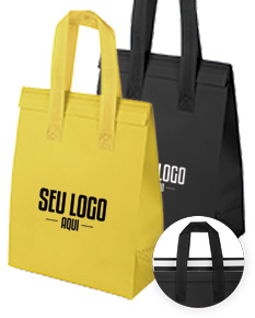Bolsa térmica marrom 26x20,7cm, de metal com alça e fecho de zíper. Ideal para manter alimentos frescos e seguros durante o transporte.