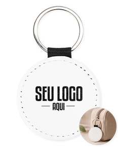 CHAVEIRO DE COURO SINTÉTICO REDONDO