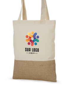 SACOLA ECOLÓGICA ALGODÃO JUTA 40X35CM