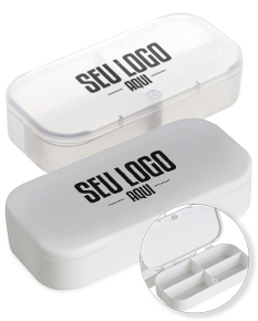Porta comprimidos plástico - Organize seus medicamentos com praticidade e modernidade. Ideal para manter seu dia a dia mais organizado no trabalho, em viagens ou em casa. Compartimentos individuais para facilitar o controle das doses. Garanta já o seu!