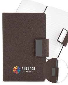 Caderno em PU e fibra de café ou chá