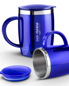 Caneca de metal 450ml - 02, ideal para desfrutar de sua bebida quente favorita pela manhã. Feita de cerâmica de alta qualidade, essa caneca possui um design moderno e elegante perfeito para seu café ou chá diário. Adquira já a sua e aproveite cada gole!